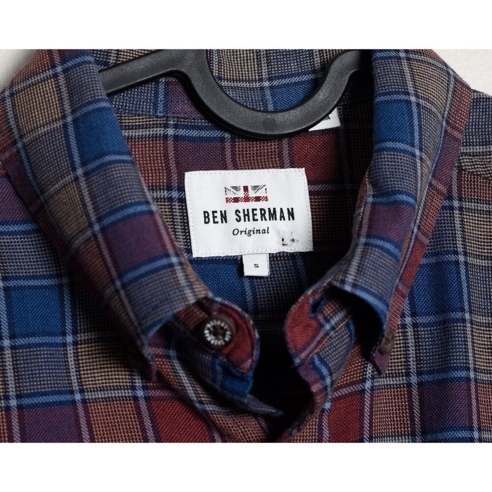 Ben Sherman The Original Mens Small Plaid Button Down Shirt 100% Cotton - Picture 6 of 7